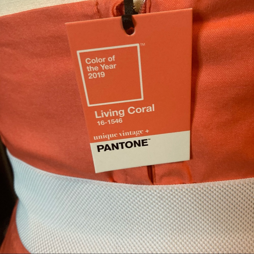 NWT UNIQUE VINTAGE PANTONE LIVING CORAL 👗 2X/18 - Picture 7 of 11